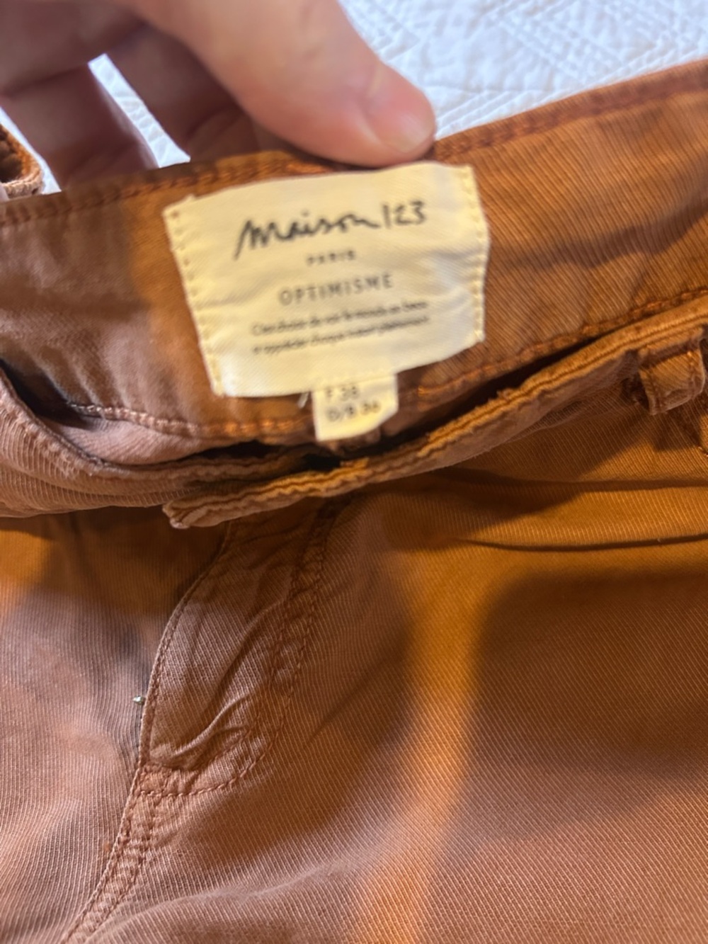 Madison 123 Wide Leg Rust Brown pants. Lovell linen size 4 - Picture 2 of 7